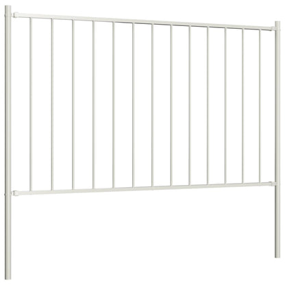 Fence Panel Woerden with Posts Steel 1.7x1 m White