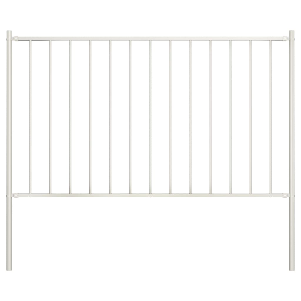 Fence Panel Woerden with Posts Steel 1.7x1.25 m White