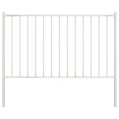 Fence Panel Woerden with Posts Steel 1.7x1.25 m White