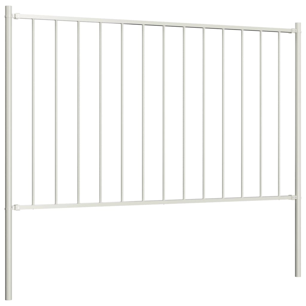 Fence Panel Woerden with Posts Steel 1.7x1.25 m White