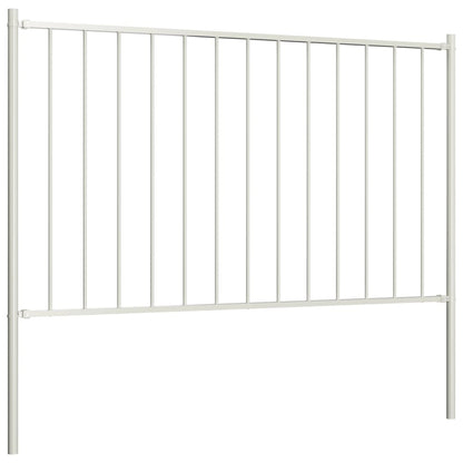 Fence Panel Woerden with Posts Steel 1.7x1.25 m White