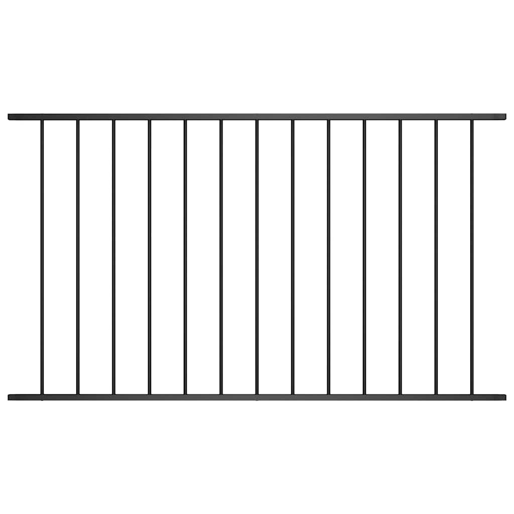 Fence Panel Woerden Powder-coated Steel 1.7x0.75 m Black