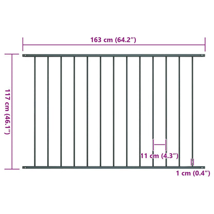 Fence Panel Woerden Powder-coated Steel 1.7x1.17 m Anthracite