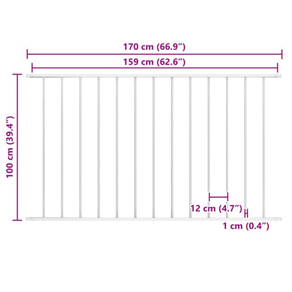Fence Panel Woerden Powder-coated Steel 1.7x1 m White