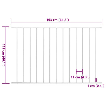 Fence Panel Woerden Powder-coated Steel 1.7x1.17 m White