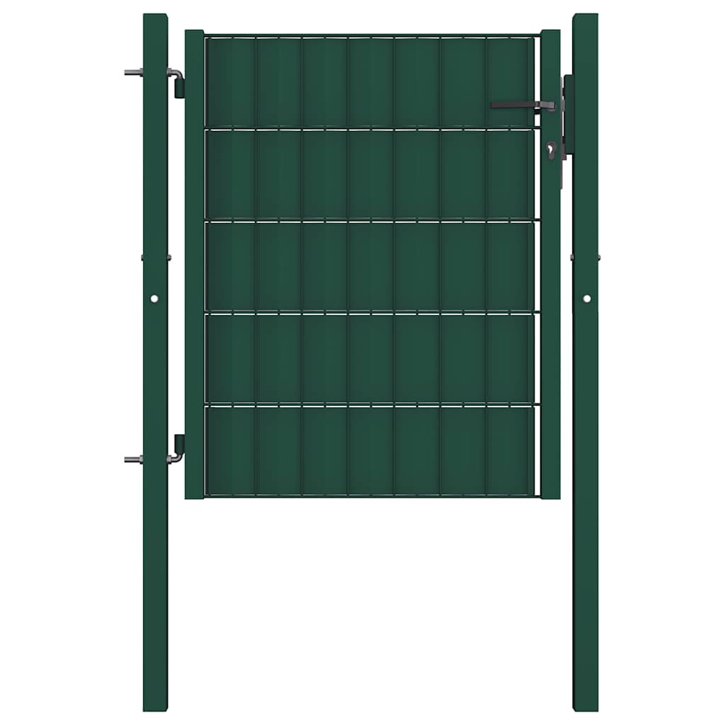 Fence Gate PVC and Steel 100x81 cm Green