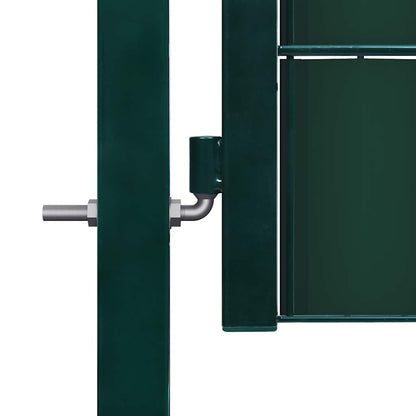 145227 vidaXL Fence Gate PVC and Steel 100x81 cm Green