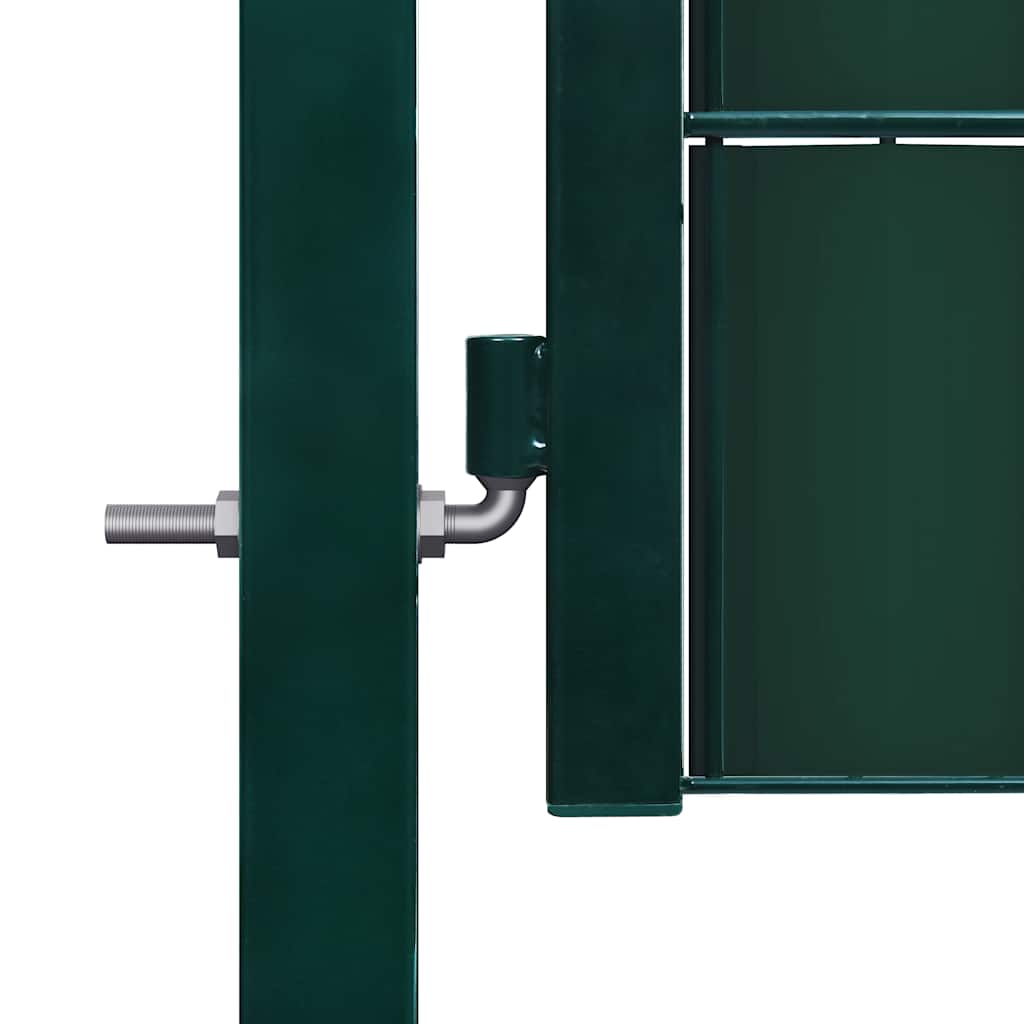 Fence Gate PVC and Steel 100x100 cm Green