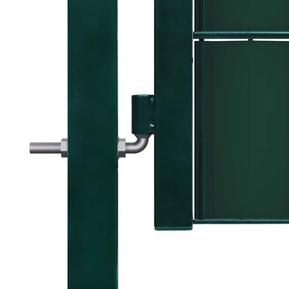 145228 vidaXL Fence Gate PVC and Steel 100x100 cm Green