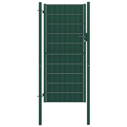 145229 vidaXL Fence Gate PVC and Steel 100x124 cm Green