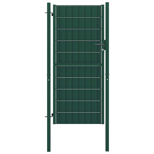Fence Gate PVC and Steel 100x164 cm Green