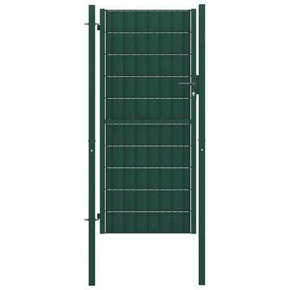 145230 vidaXL Fence Gate PVC and Steel 100x164 cm Green