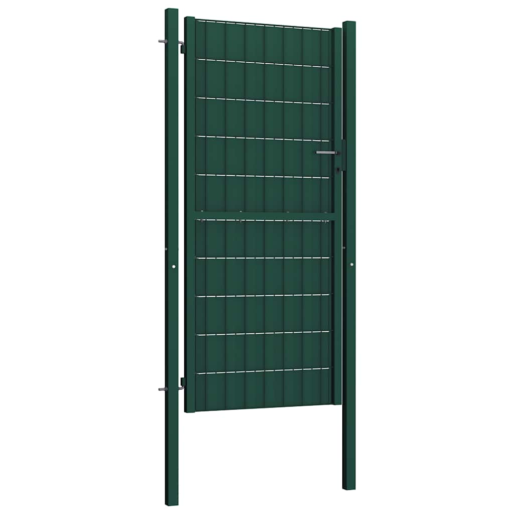 Fence Gate PVC and Steel 100x164 cm Green