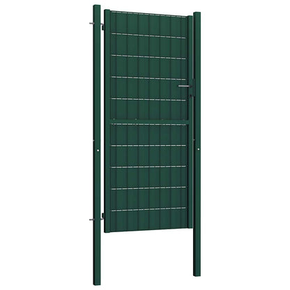 Fence Gate PVC and Steel 100x164 cm Green