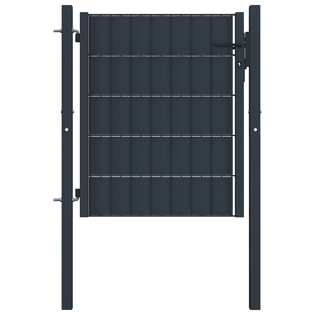 145232 vidaXL Fence Gate PVC and Steel 100x81 cm Anthracite