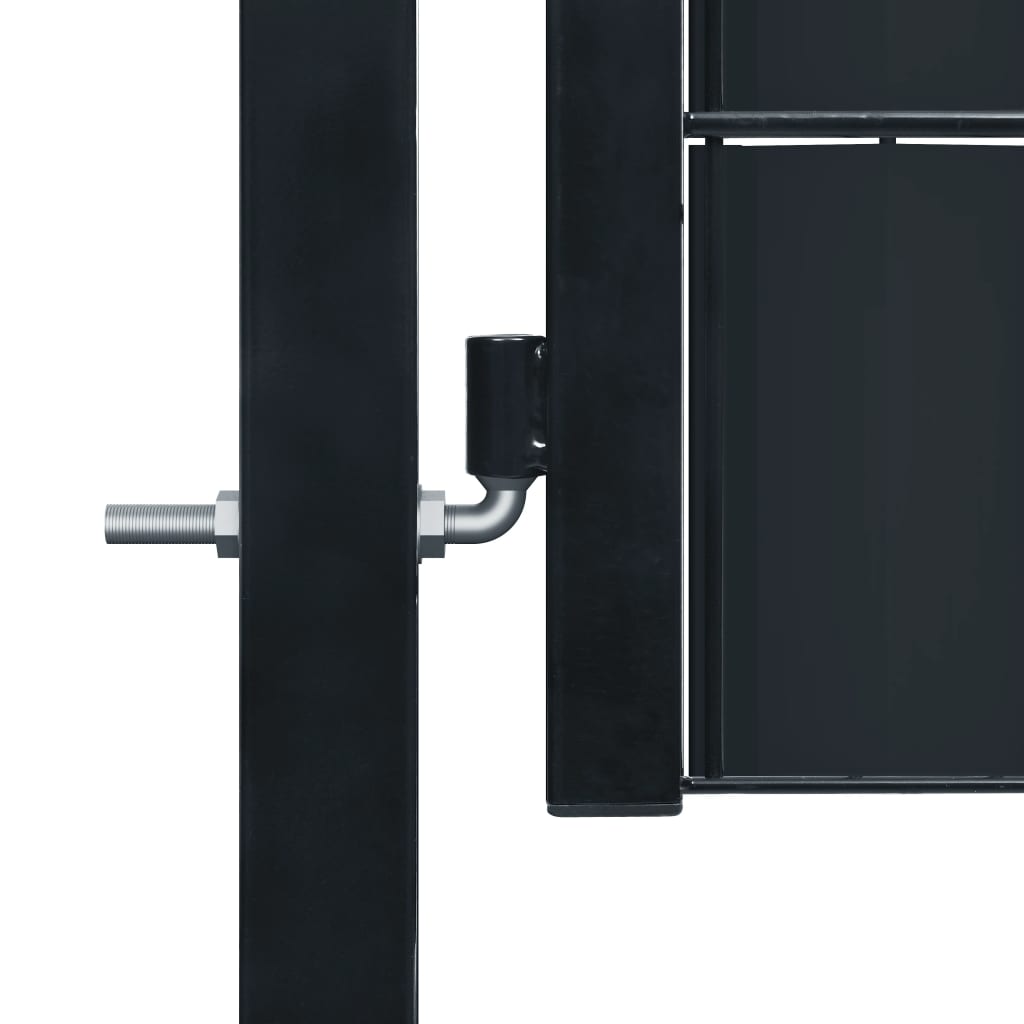 Fence Gate PVC and Steel 100x100 cm Anthracite
