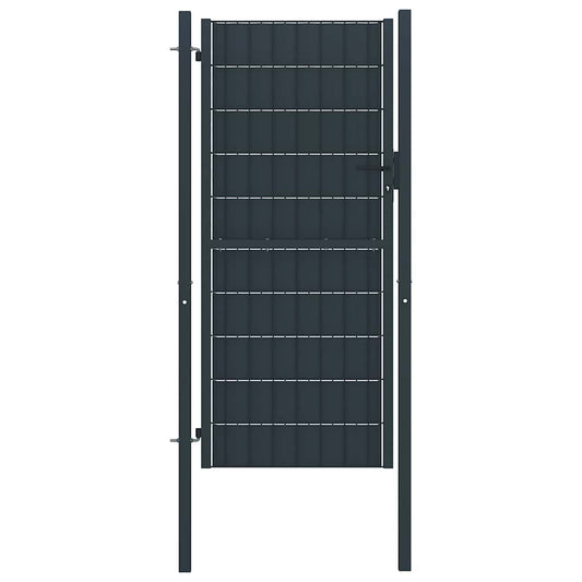 145236 vidaXL Fence Gate PVC and Steel 100x204 cm Anthracite