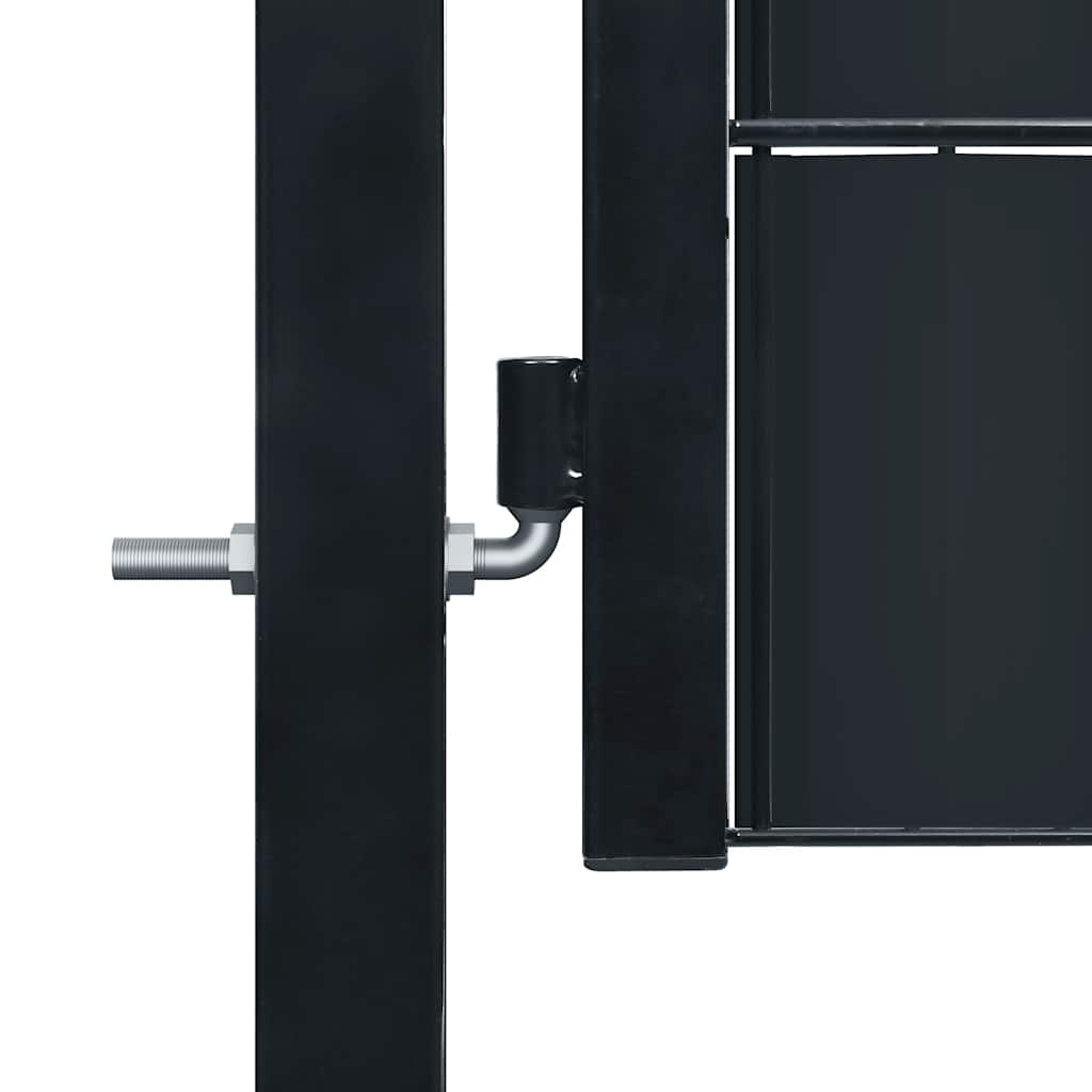 Fence Gate PVC and Steel 100x204 cm Anthracite