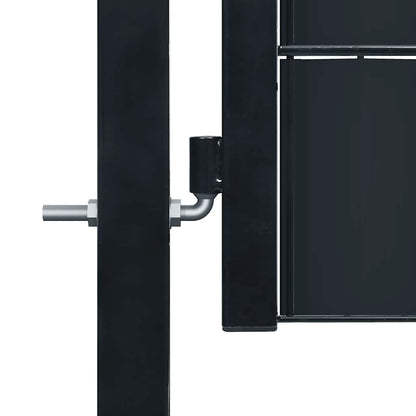 Fence Gate PVC and Steel 100x204 cm Anthracite