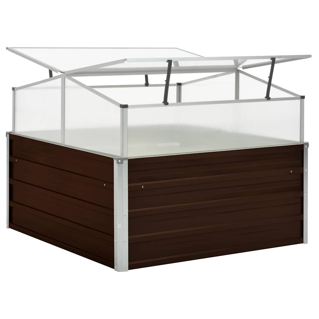 Greenhouse Brown 100x100x85 cm Galvanised Steel