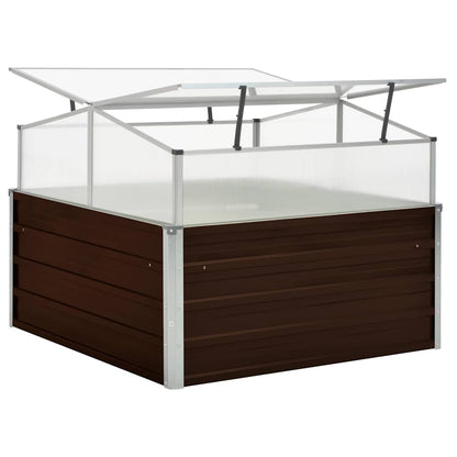 Greenhouse Brown 100x100x85 cm Galvanised Steel