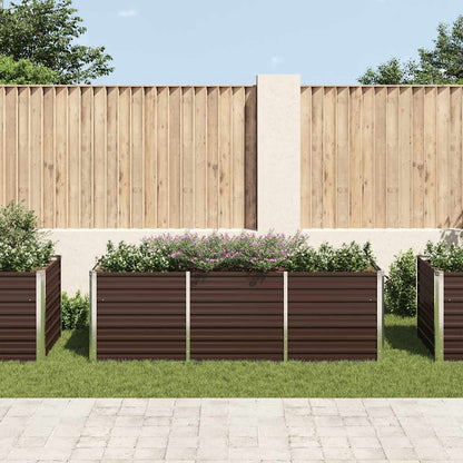 Garden Raised Bed Brown 240x80x77 cm Galvanised Steel