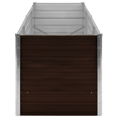 Garden Raised Bed Brown 240x80x77 cm Galvanised Steel
