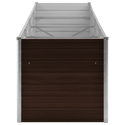 Garden Raised Bed Brown 320x80x77 cm Galvanised Steel