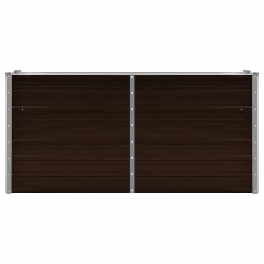 Garden Raised Bed Brown 160x40x77 cm Galvanised Steel