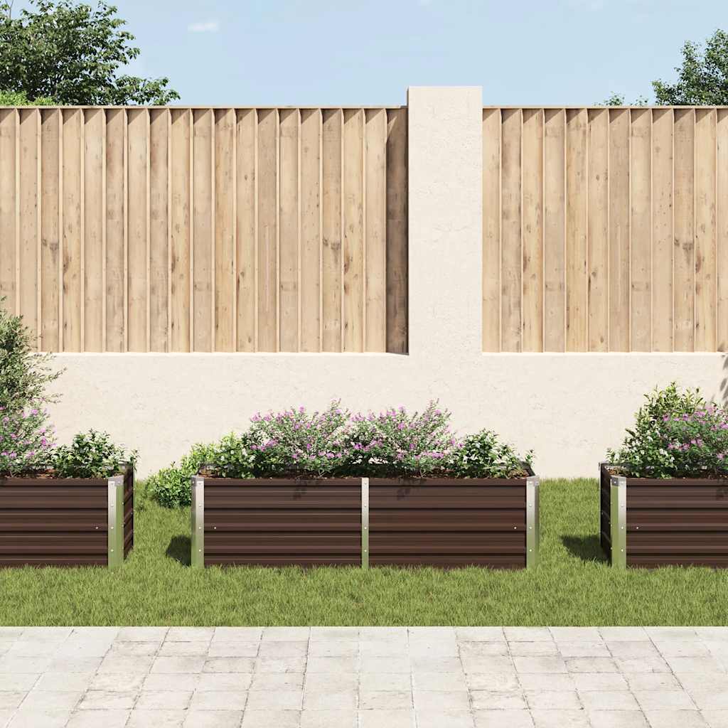 Garden Raised Bed Brown 160x40x45 cm Galvanised Steel