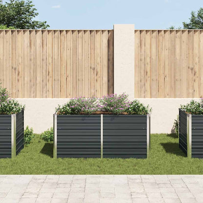 Raised Garden Bed Anthracite 160x80x77 cm Galvanised Steel