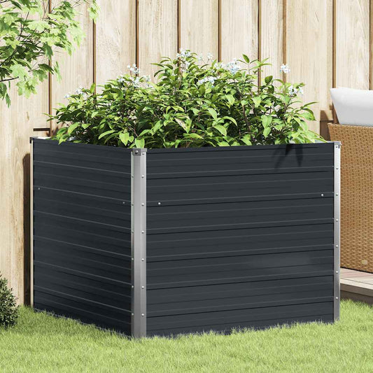 Raised Garden Bed | Anthracite | Galvanised steel | 100x100x77 cm