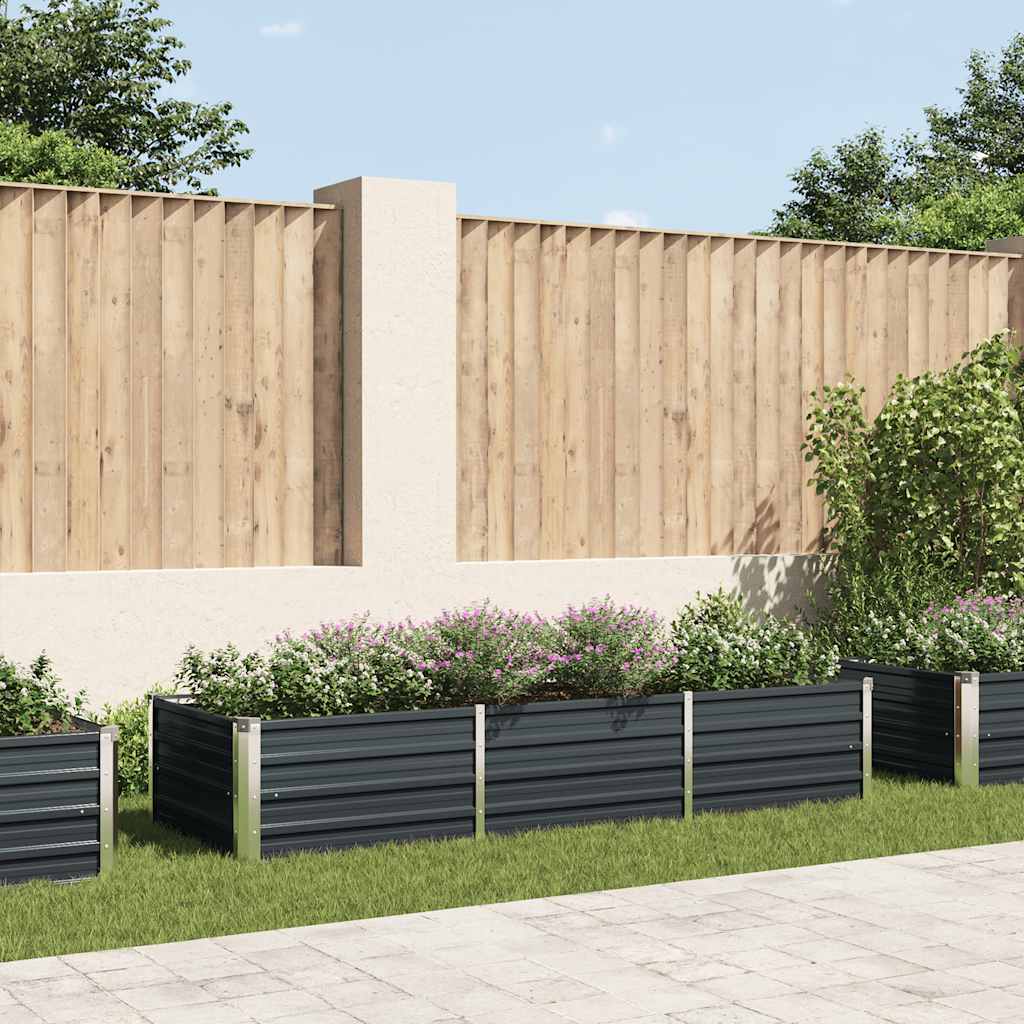 Garden Raised Bed Anthracite 240x80x45 cm Galvanised Steel