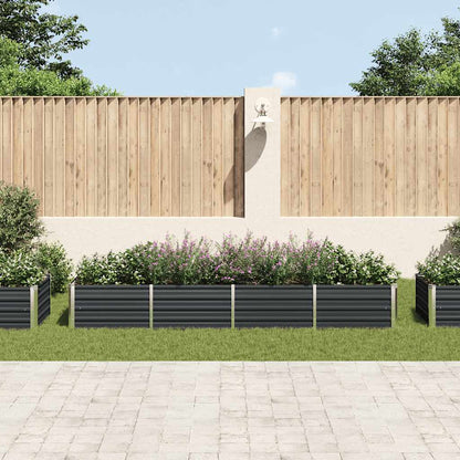 Garden Raised Bed Anthracite 320x80x45 cm Galvanised Steel