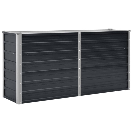 Garden Raised Bed Anthracite 160x40x77 cm Galvanised Steel