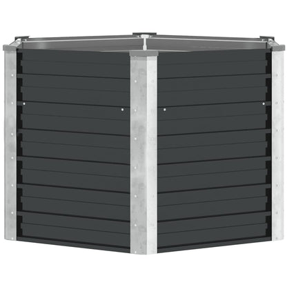 Garden Raised Bed Anthracite 129x129x77 cm Galvanised Steel
