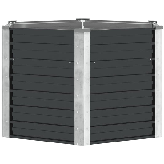 Garden Raised Bed Anthracite 129x129x77 cm Galvanised Steel