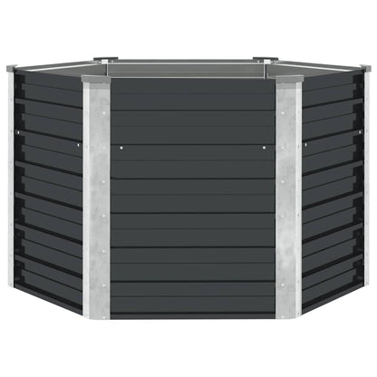 Garden Raised Bed Anthracite 129x129x77 cm Galvanised Steel