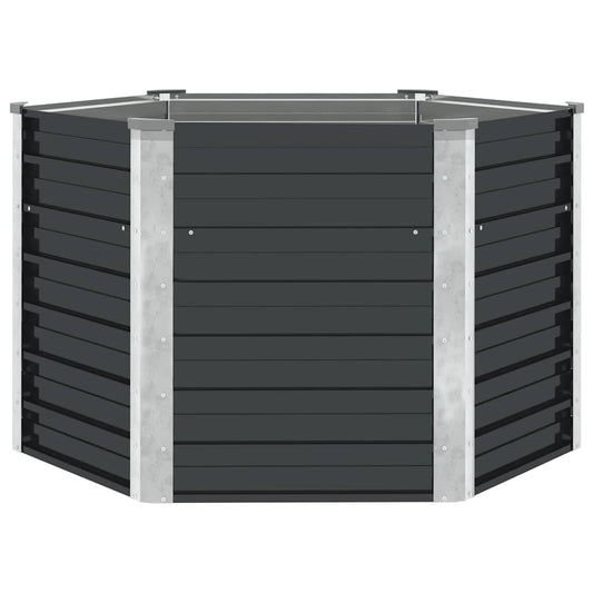Garden Raised Bed Anthracite 129x129x77 cm Galvanised Steel