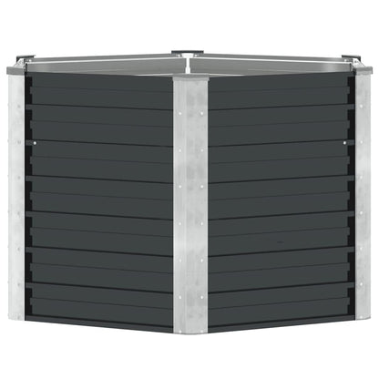 Garden Raised Bed Anthracite 129x129x77 cm Galvanised Steel