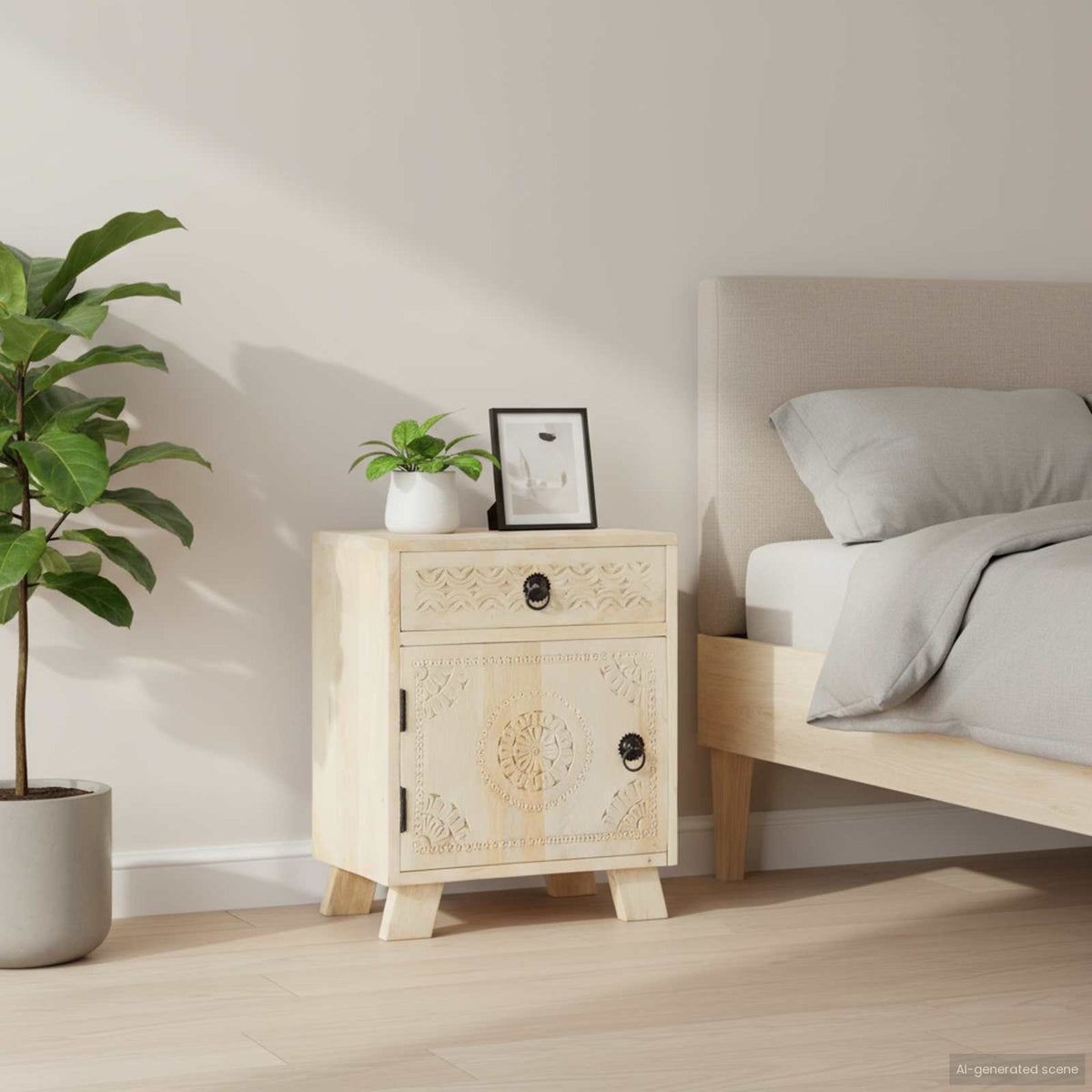 Bedside Cabinet 40x30x50 cm Solid Mango Wood