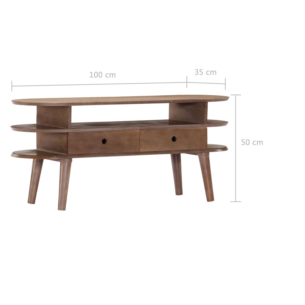 TV Cabinet 110x35x50 cm Solid Acacia Wood