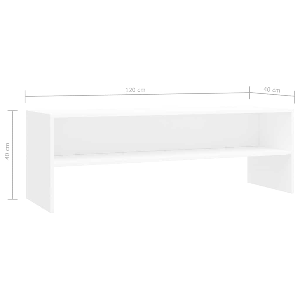 TV Cabinet White 120x40x40 cm Engineered Wood