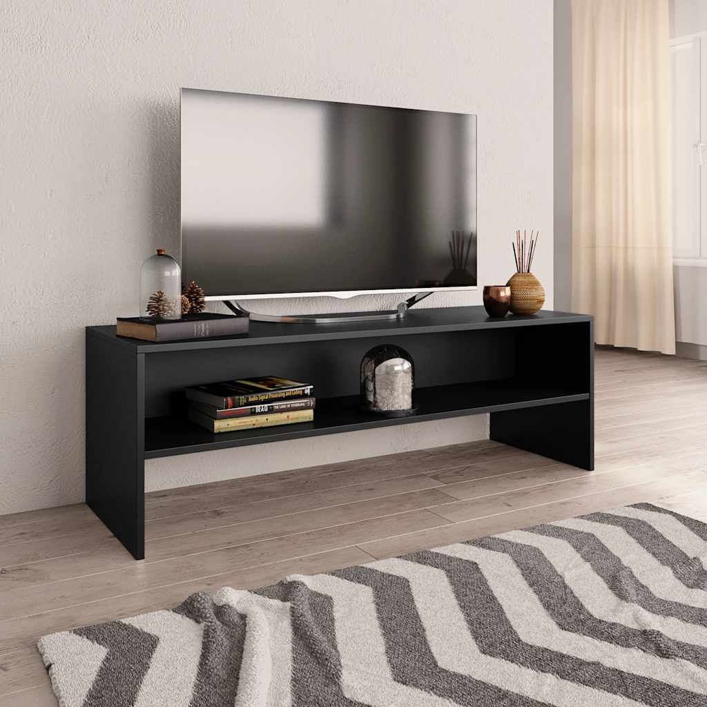 800037 vidaXL TV Cabinet Black 120x40x40 cm Engineered Wood