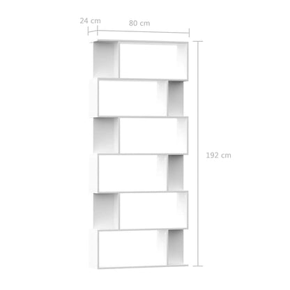 800090 vidaXL Book Cabinet/Room Divider White 80x24x192 cm Engineered Wood