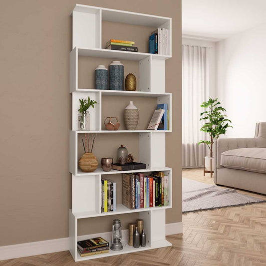 800090 vidaXL Book Cabinet/Room Divider White 80x24x192 cm Engineered Wood