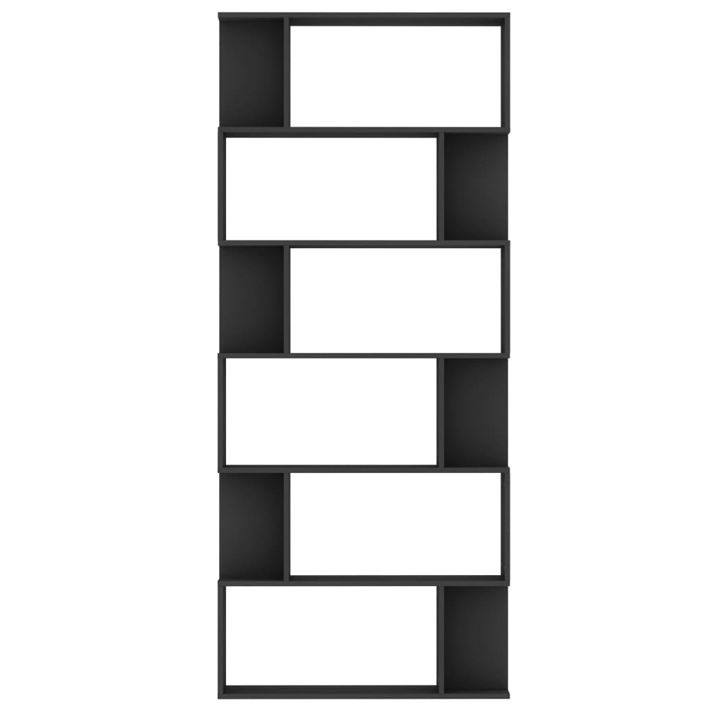 Book Cabinet | Black | Engineered wood | 80 x 24 x 192 cm | Book Cabinet