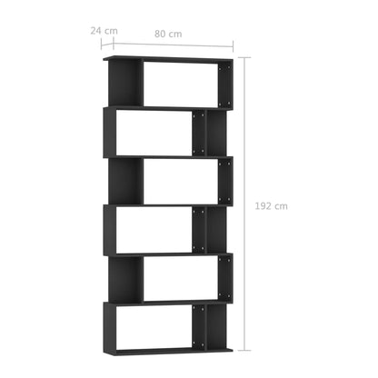 Book Cabinet | Black | Engineered wood | 80 x 24 x 192 cm | Book Cabinet