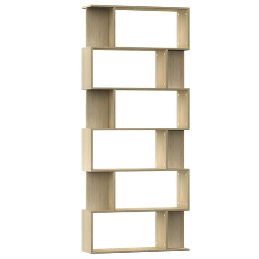 800093 vidaXL Book Cabinet/Room Divider Sonoma Oak 80x24x192 cm Engineered Wood