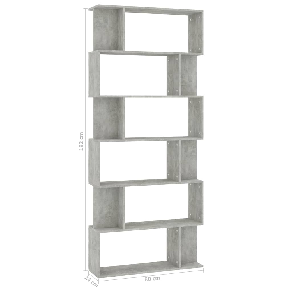 Book Cabinet/Room Divider Concrete Grey 80x24x192 cm